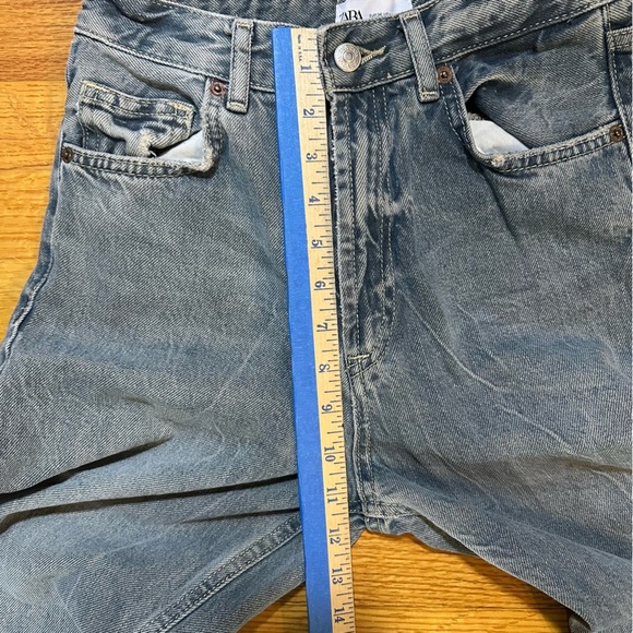 Zara wide-leg jeans with a high waist and raw hem size 4 (a3 - Picture 9 of 13